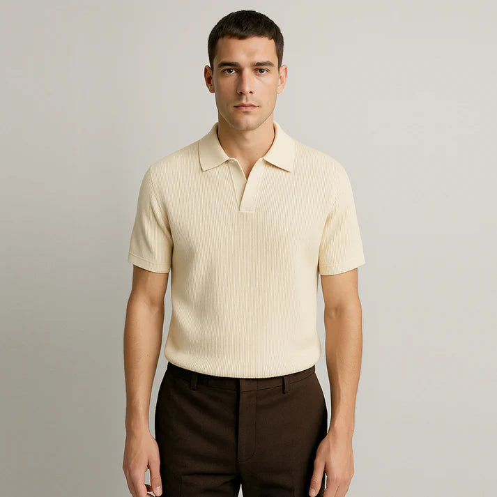 Men’s Polo Cream Ribbed