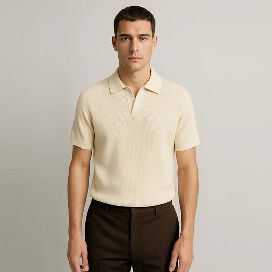 Men’s Polo Cream Ribbed