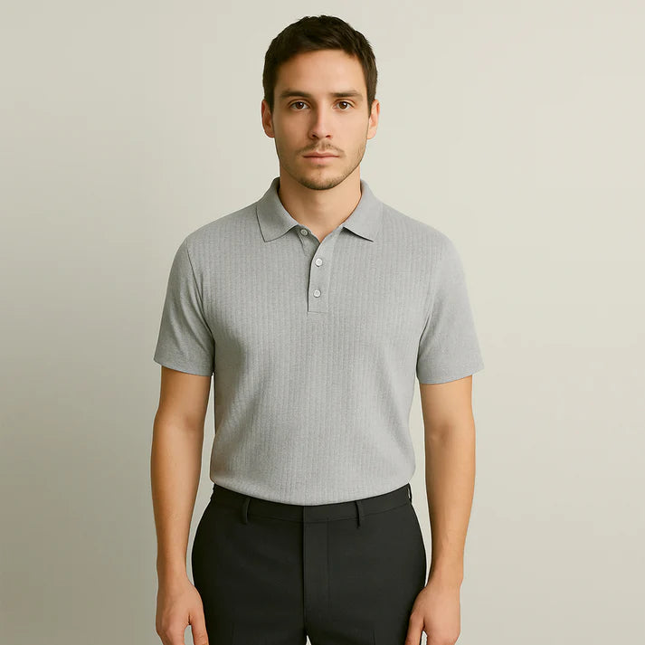 Men’s Polo Grey Ribbed