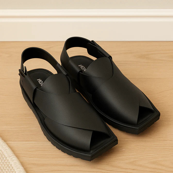 Peshawari Sandal Artificial Leather PW32 - Black